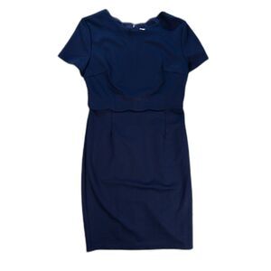 Grace Karin Women’s Navy Blue Dress Large Scalloped Neckline Sheath Career
